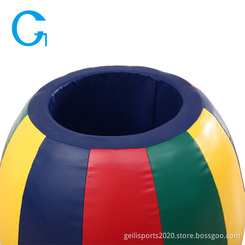 Kids indoor climbing play equipment rainbow barrel soft play gym